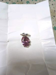Original Pink Sapphire With Silver Pendant