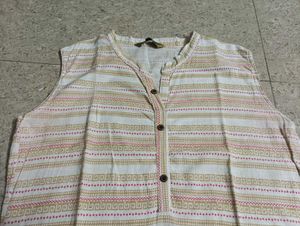Striped Geometric Print Kurti