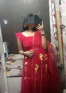 Red Net Lehenga Choli