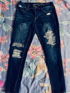 H&amp;M Crop Top , American Eagle Torn Jean