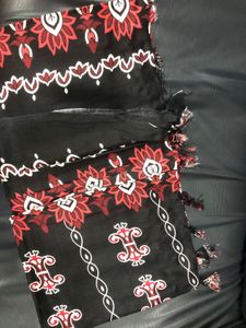 Black Floral Print Kurta + dupatta