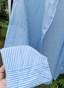 Blue and White Striped Shirt (Free Size)