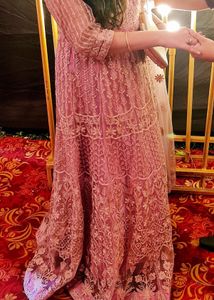 Gorgeous Pink Net Anarkali