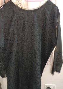 Black Chikankari Kurta 3XL