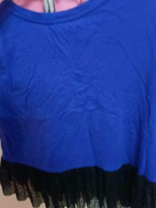 Blue Embroidered Top