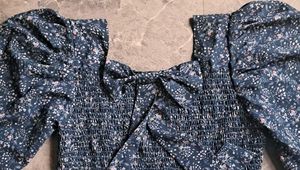 Navy Blue Square Neck Top