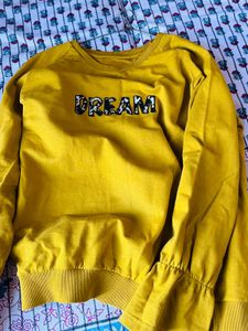 Mustard Yellow “DREAM” Printed Sweatshirt