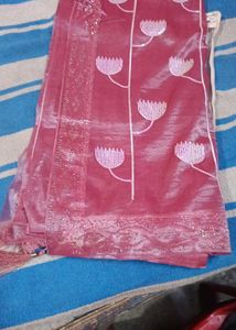 Bollywood stylish party wear organza saree
