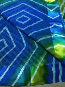 Blue &amp; Green Striped Saree 😍😍😍
