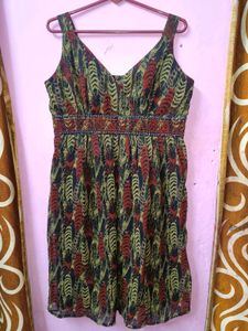 Aniston Leaf Print Dress