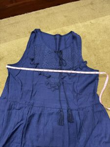 Short Embroidered Dress With Tassels