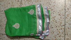Green Net Saree