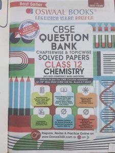 Oswaal CBSE Class 12 Chemistry Question Bank