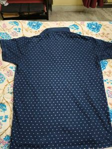 Navy Patterned Polo Shirt