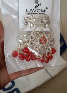 Lavomi Silver &amp; Red Earrings