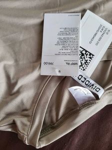 H&amp;M Long Sleeve Microfibre Beige Top/ S