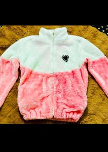 fleece Pastel Plush Zip-Up Jacket never used u