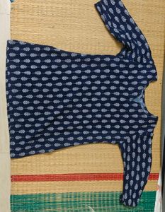 Printed Navy Blue Kurti