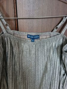 Fame Forever Party Wear Greyish Silver Jumpsuit