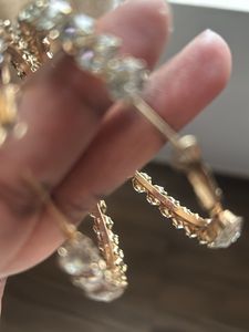 White Stone Ear Hoops