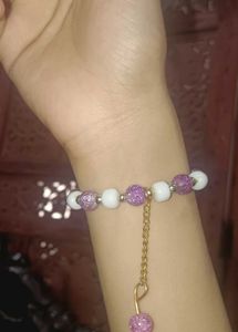Duo Blue And Purple Crackle Beads Bracelet