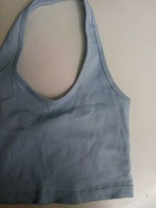H&amp;M Blue Halter Tank Top