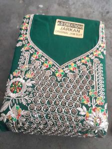 Emerald Green Embroidered Jarkan Suit