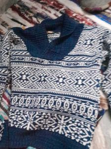 Blue & White Patterned Sweater