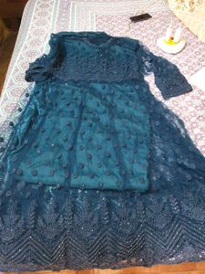 Majesty Blue Embroidered Dress Material