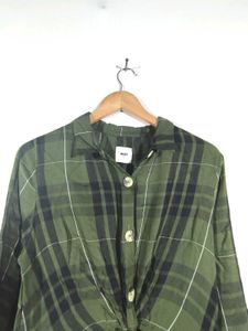 Olive And Black Checks Dress (Women&#39;s)