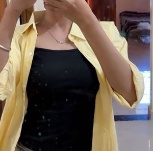 yellow long sleeves shirt , cotton