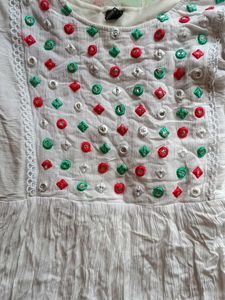 White Embroidered Tunic Dress