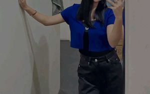 Blue Cropped Cardigan