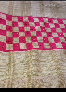 Chiffon Saree With Thread Work Border