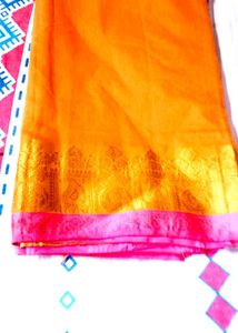 Elegant  Silk Gold Saree