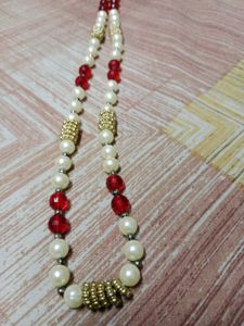 Pearl And Gold Tone Necklace
