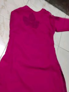 Dark Rani Chikenkari Kurta