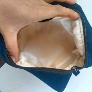 Elegant Blue Velvet Pouch