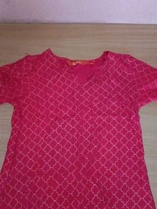 Pink Printed Kurti