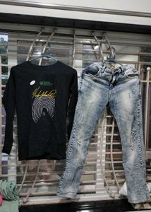 Cotton T Shirt With Jeans