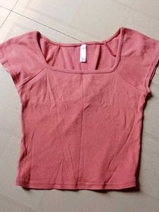 Ribbed Square Neck Top