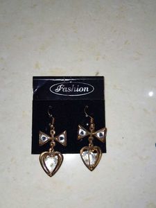 Heart & Bow Dangle Earrings