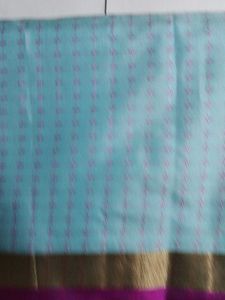 Blue With Pink Arani Soft Silk Saree....