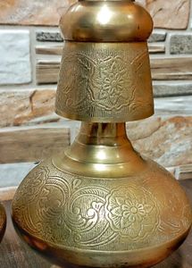 Vintage Brass Pitcher and Glass Set