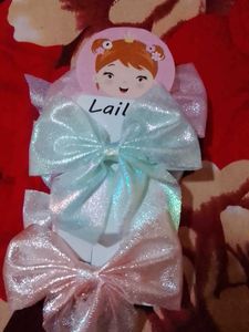 Sparkly Hair Bows - Set of 4