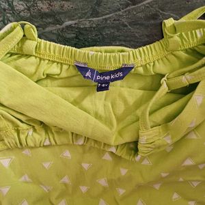 Cute Fluorescent Green Baby Dress &amp; Headband