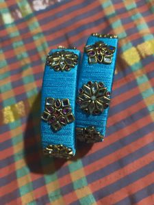 Blue Silk Thread Bangles
