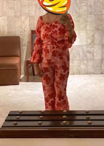 Floral Print red Co-ord Set