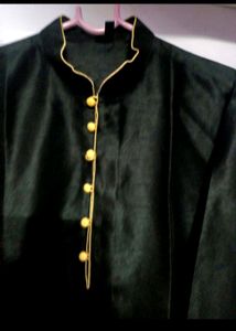 MEN&#39;S Black Cotton Silk KURTA PAJAMA SET