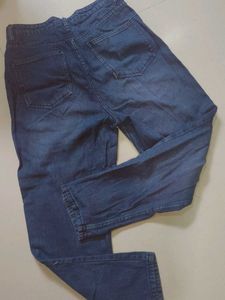 Dark Blue Denim Jeans / washed / thrift